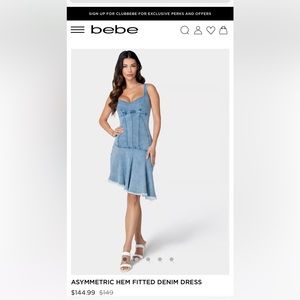 Bebe denim dress nwt